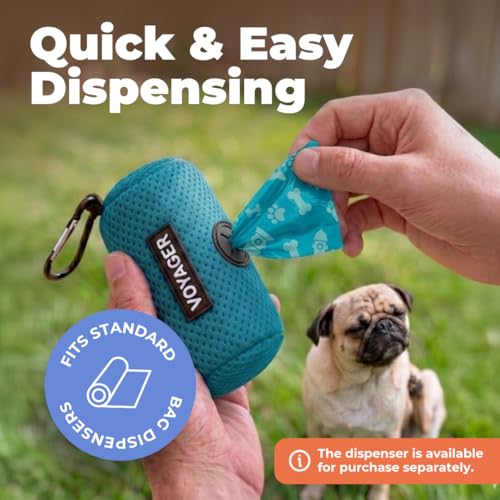 Image of Best Pet Supplies Dog Poop Bags for Waste Refuse Cleanup, Doggy Roll Replacements for Outdoor Puppy Walking and Travel, Leak Proof and Tear Resistant, Thick Plastic - Turquoise, 240 Bags