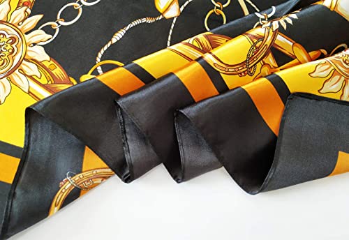 Image of Women's 35 inch Satin Square Silk Like Hair Scarves and Wraps Headscarf for Sleeping | Silk Feel Neckerchief, Hair Scarf, Fashion Bandana, Headscarf, Headband, Hair Wrap Sleeping, Daily Fashion Styling