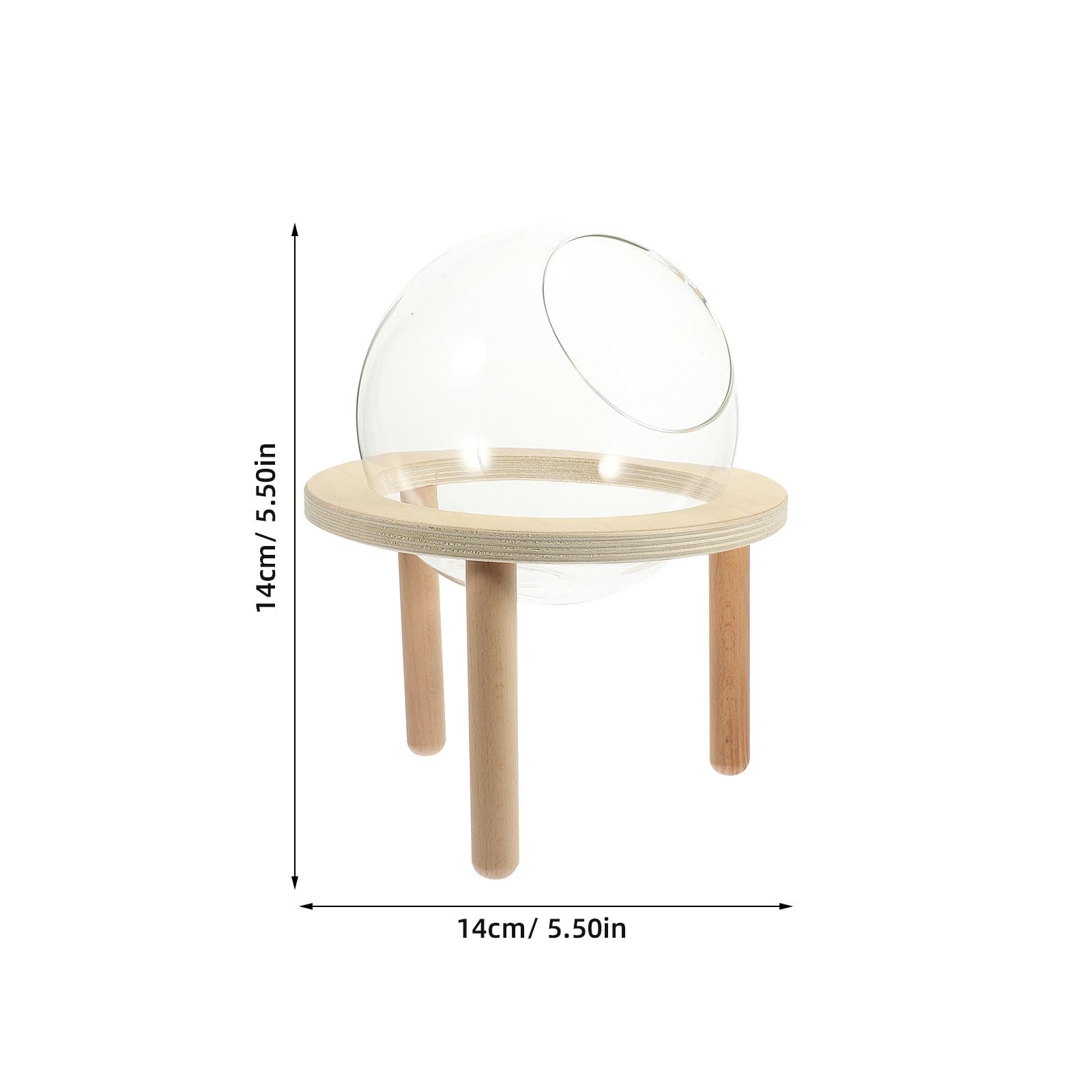 CLISPEED Kleine Hamsterbadewanne aus Glas und Holz für Kleine Haustiere