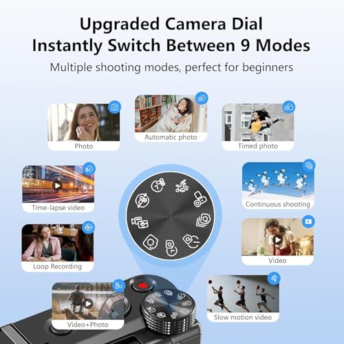 Image of 8K Digital Camera, 88MP Vlogging Camera for YouTube /Photography with 3 inch 180 Flip Screen, Fill Light, WiFi, Filters, Beauty Features Includes 32GB SD Card & 2 Batteries (CAM19)