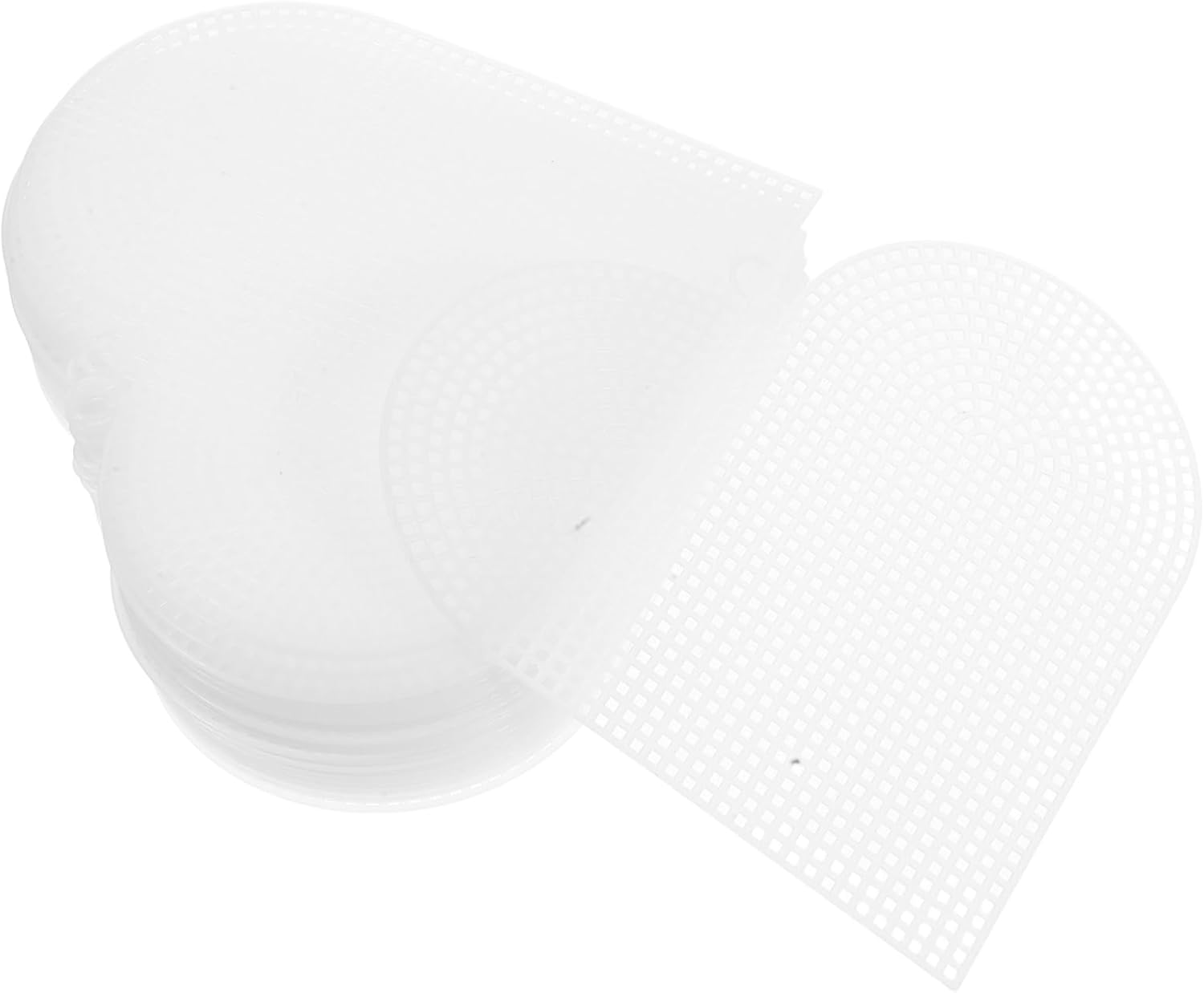 Uonlytech 30pcs White Heart-Shaped Plastic Mesh Canvas Sheets for Knitting Crochet and DIY Craft Projects for Valentine’s Day Decorations and Embroidery