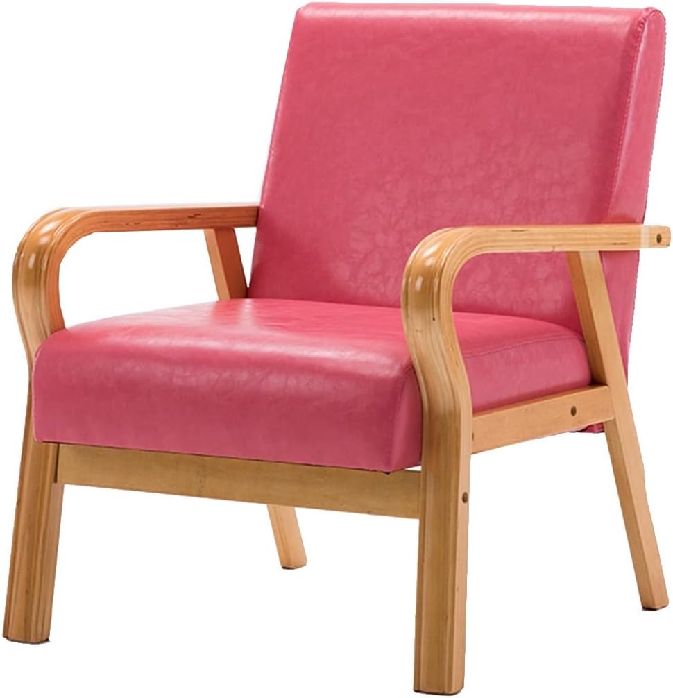 Upholstered Lounge Chair with Arms, Leather Accent Chair