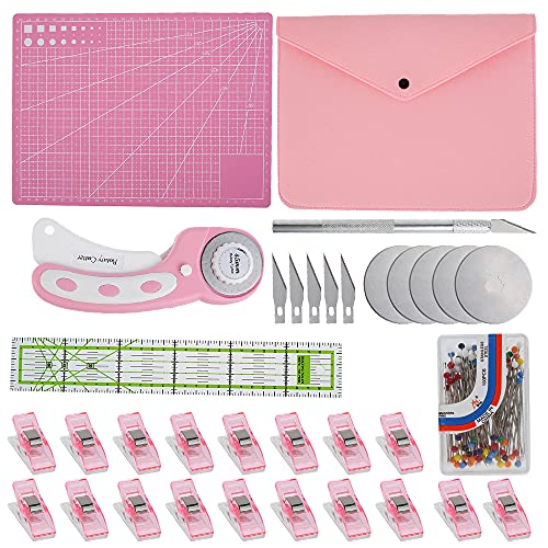 Rollschneider Set Stoffschneider Mat A4 Inkl. 1 Schneidematte Cover