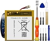 for Samsung Galaxy Gear S R750 SM-R750,Gear S Smart Watch SM-R750WZKAXAC Replacement Battery,for EB-BR750ABE Replacement Battery with Adhesive Tape Tool Repair Kit