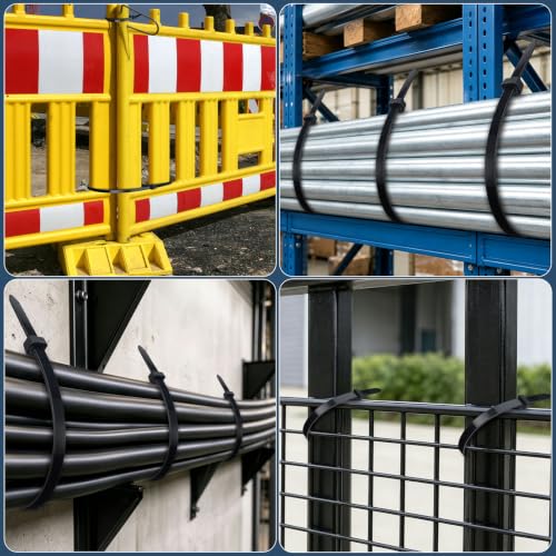 Image of Large Zip Ties 48 inch,20 Pack Long Zip Ties Heavy Duty Big Black Cable Ties with 220 lb Tensile Strength.