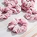 Juexica 100 Pcs Pink Velvet Scrunchies Bulk Valentine's Day Gift Soft Hair Scrunchy Cute Hair Ties Scrunchies Solid Color Elastic Bands for Women Girl Accessories Party Favors (Pink)