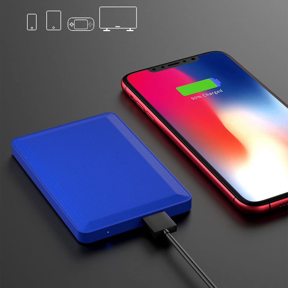 2,5 inch draagbare externe harde schijf 2 tb / 1 tb / 500 GB/120 GB, USB 3.0 HD back-upopslag, geschikt voor pc, desktop, laptop, venster, Macbook, Xbox One, Ps4 (160 GB, blauw
