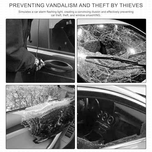 2 Stück Alarmanlage Auto, Anti Diebstahl Blinklampe,Alarmanlage Attrappe,AlarmanlageWohnmobil,Auto Alarm,AlarmanlageDiebstahlsicherung,fakealarmanlage (Rot)
