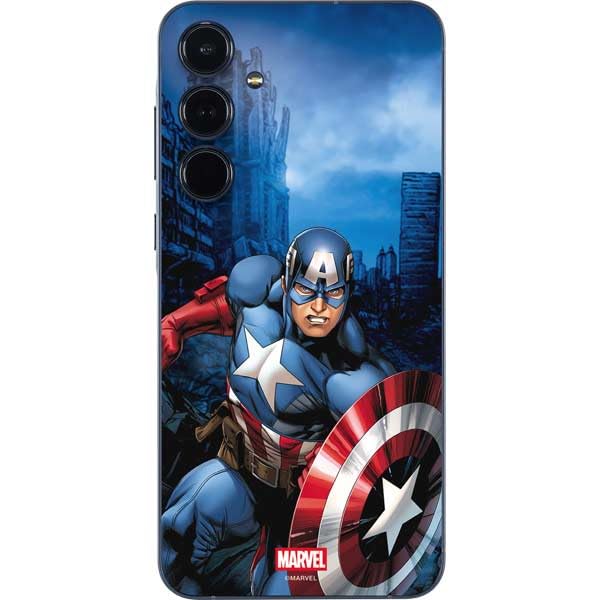 Skinit Decal Phone Skin Compatible with Galaxy A36 5G - Officially Licensed Marvel Captain America Portrait Design
