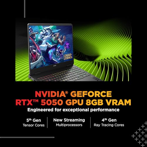 Image of HP Omen, Intel Core i7-14650HX 14th Gen, 8GB RTX 5050, 24GB DDR5(Upgradeable) 1TB SSD, 165Hz, 2k WUXGA, 3ms, 400 nits, 16'' /40.6cm, Win11, M365* Office24, Black, 2.43kg, am0241TX, RGB Gaming Laptop