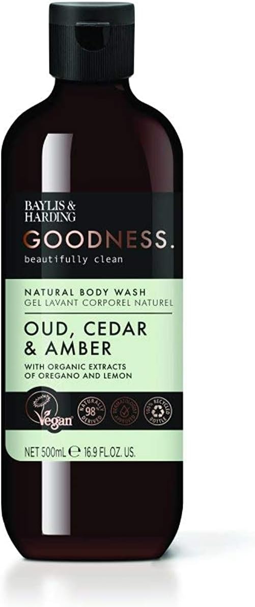 Baylis & Harding Goodness Oud, Cedar and Amber Body Wash, 500 ml
