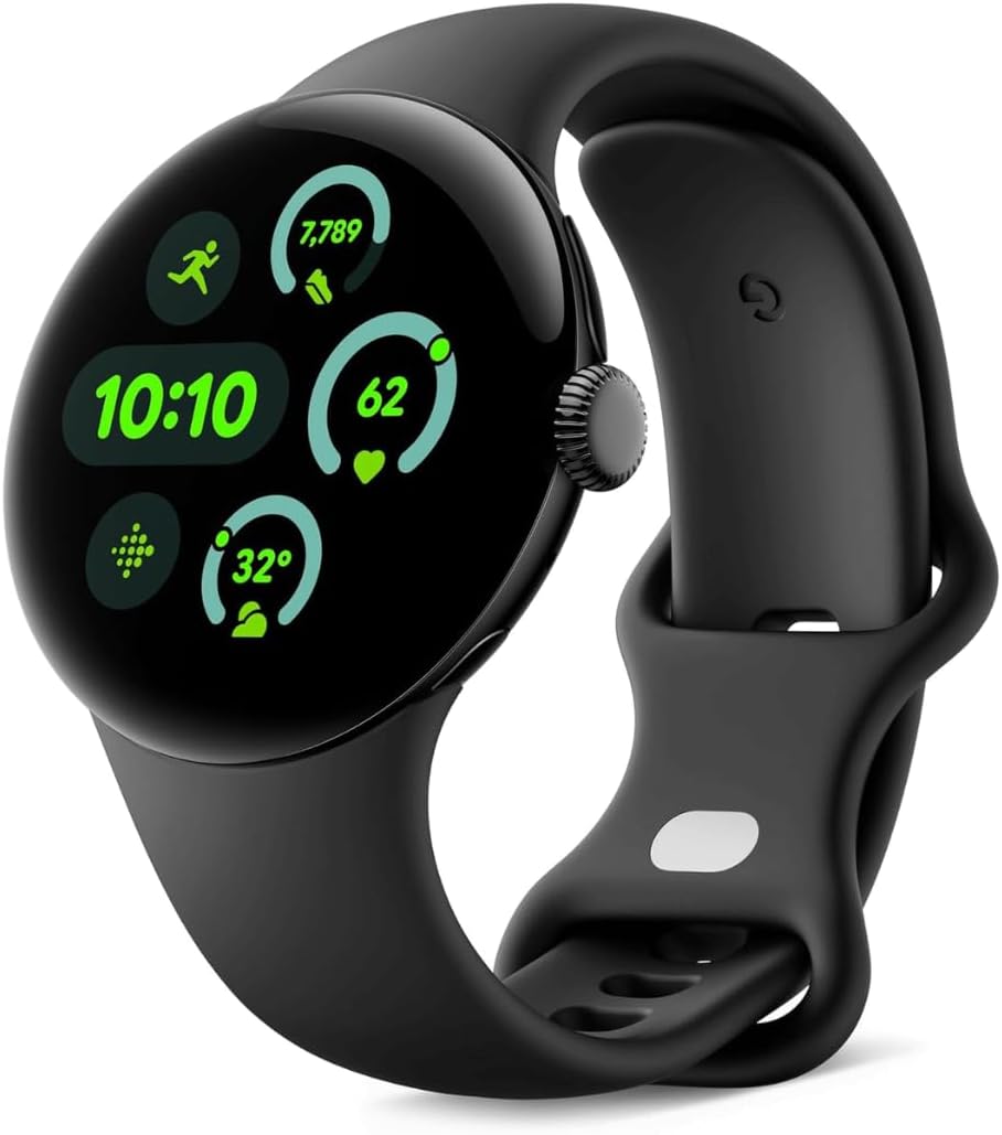 Pixel Watch 3 (41 mm) - Android smartwatch with heart rate tracking, advanced running from fitbit, fitness insights, 24-hour battery - matte black aluminium case - obsidian band - Wi-Fi