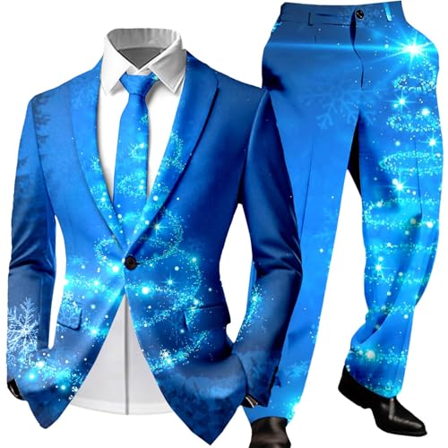 Ensemble homme festif bleu XL vêtement de fête hiver à imprimé élégant