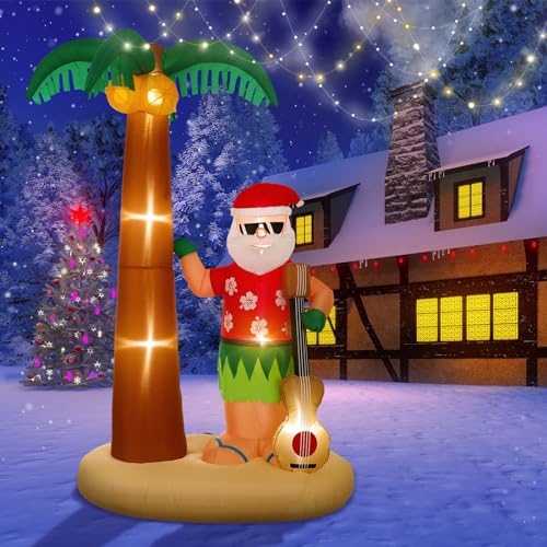 Père Noël gonflable résistant de 2,4 m avec lumières LED intégrées pour fête en extérieur - 2