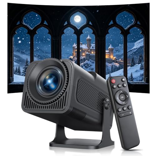 Native 1080P Mini Projector with WiFi and Bluetooth 4K Support Portable Projector 300 ANSI Auto Vertical Keystone 5W Speaker Built-in Apps 180 Rotatable Movie Home Theater Outdoor Proyector