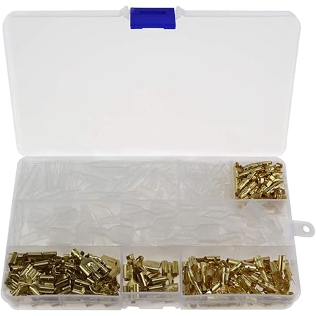 Set 50 Terminale Connettore Proiettile Moto In Ottone 3,9 Mm Maschio & Femmina Con Copertura - Foto 2