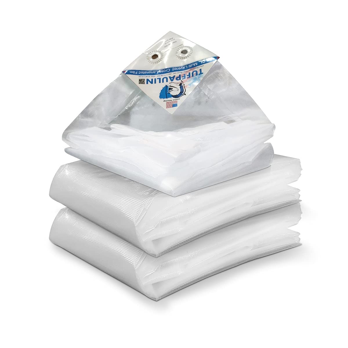 Tuffpaulin 12FT X 7FT 150 GSM Milky Tarpaulin Sheet | Waterproof Tirpal | Tarpaulin Tirpal Tadpatri Tharpai Thadika Mulching Sheet, UV Resistant, Waterproof, 6 Layer 3D Rib Technology, Tarp-image-4
