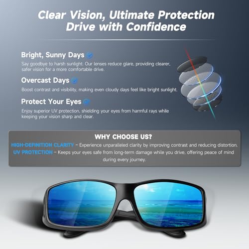 Image of Night Vision Driving Glasses Fit Over Eyeglasses for Men Women, Anti-Glare Polarized Nighttime Glasses Yellow Lens