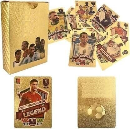 Image of Bestie toys Football Star 55 Gold Cards, Soccer Trading Card, Gold Foil Cards, No Repetition(55pcs)