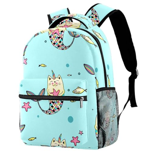Mochila para hombres y mujeres con diseño de unicornio informal multicolor tamaño grande