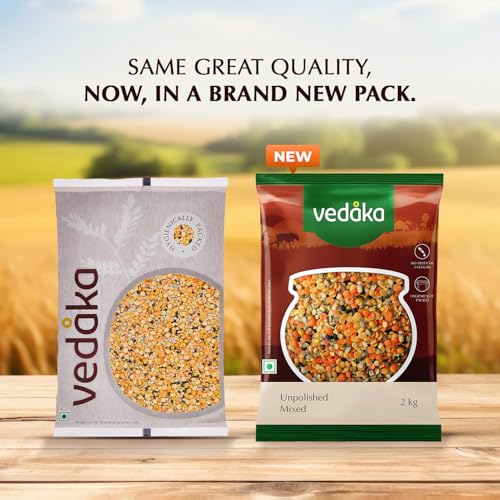 Image of Amazon Brand - Vedaka Premium Unpolished Mixed Dal 2 kg |Naturally Rich in Protein | Naturally Cholesterol Free