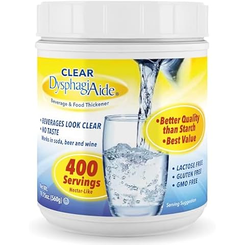 Clear DysphagiAide Thickener Powder - 400 Servings - Instant Thickener for Liquids and Foods – Liquid Thickeners for Dysphagia, Drink Thickener and Water Thickener (Pack of 1, 19.75 oz) Cover
