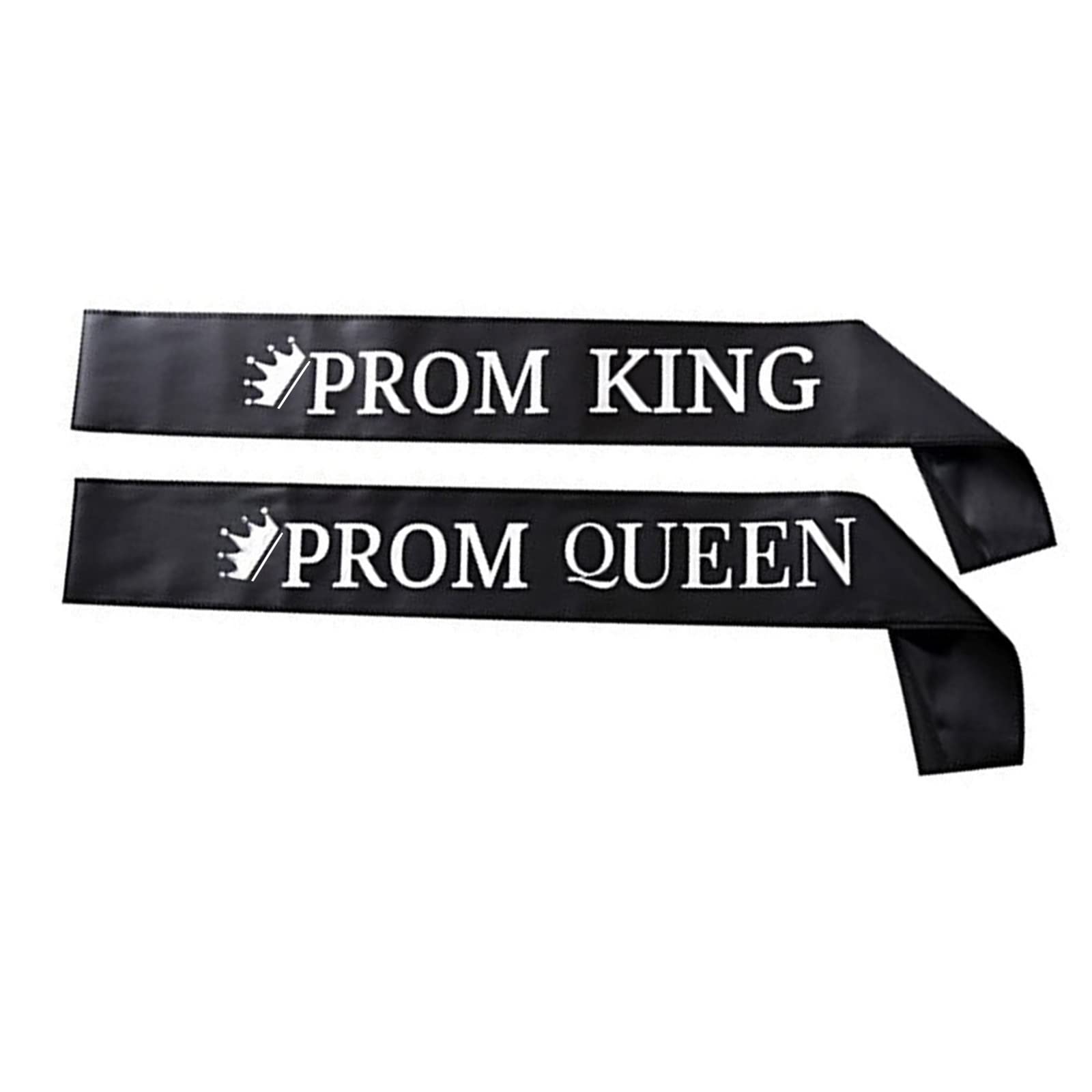 Suxhyez Black 2Pcs Prom Crown And Sash Set King Crown Queen Tiara With Shiny Satin Sash For Leavers Ball Graduation School Prom, Stylish Graduation