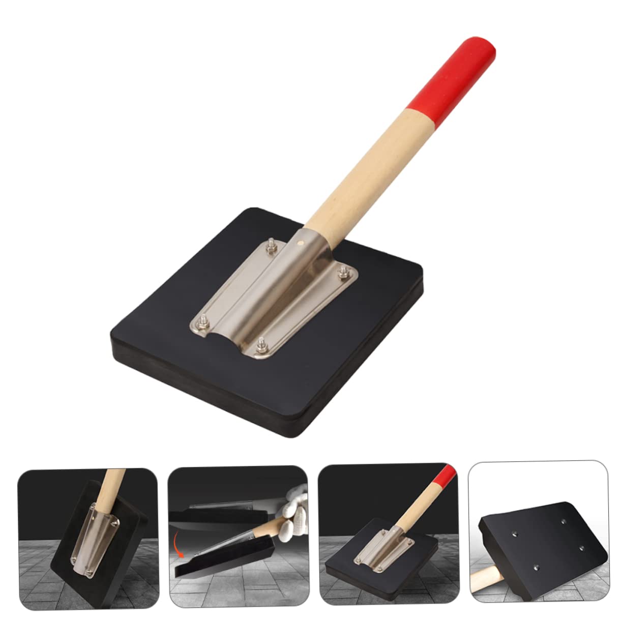 OSALADI Maillet en Caoutchouc Maillet de Pavage Outil de Carrelage à Poignée Bois Grip Confortable pour Pose de Carreaux