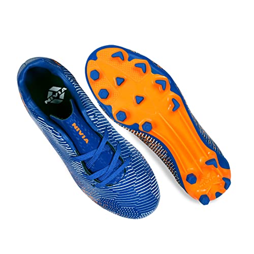 Image of Nivia Boys Encounter Kids Football StudNivia Kids Encounter 9.0 Orange-Royal Blue UK - 1