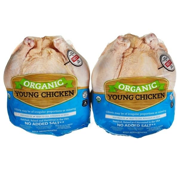 Organic Whole Chicken, This fresh, organic whole chickens with giblets is raised cage free, with no hormones or steroids added. [ 160 oz, 10 lb ]