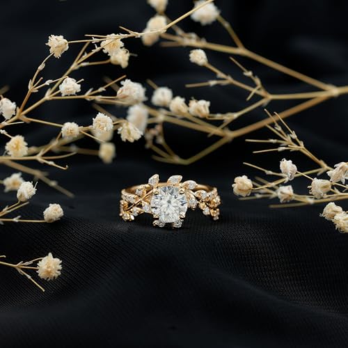 Certified Moissanite Flower Engagement Ring, D-Vs1 Quality, Moissanite 7mm Round Shape Engagement Ring - Ready To Gift2