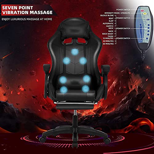 Chaise de jeu de massage complet LED avec repose-pieds et audio