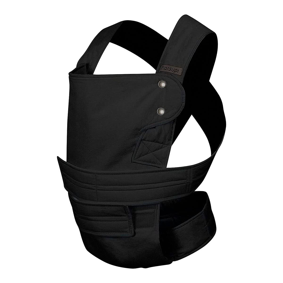 Marsupi 2.0 Mochila Portabebé, Recién nacidos diseño especial con velcros, Ergonómica, Adaptable y muy fácil de usar. Color Negro. Talla S/M