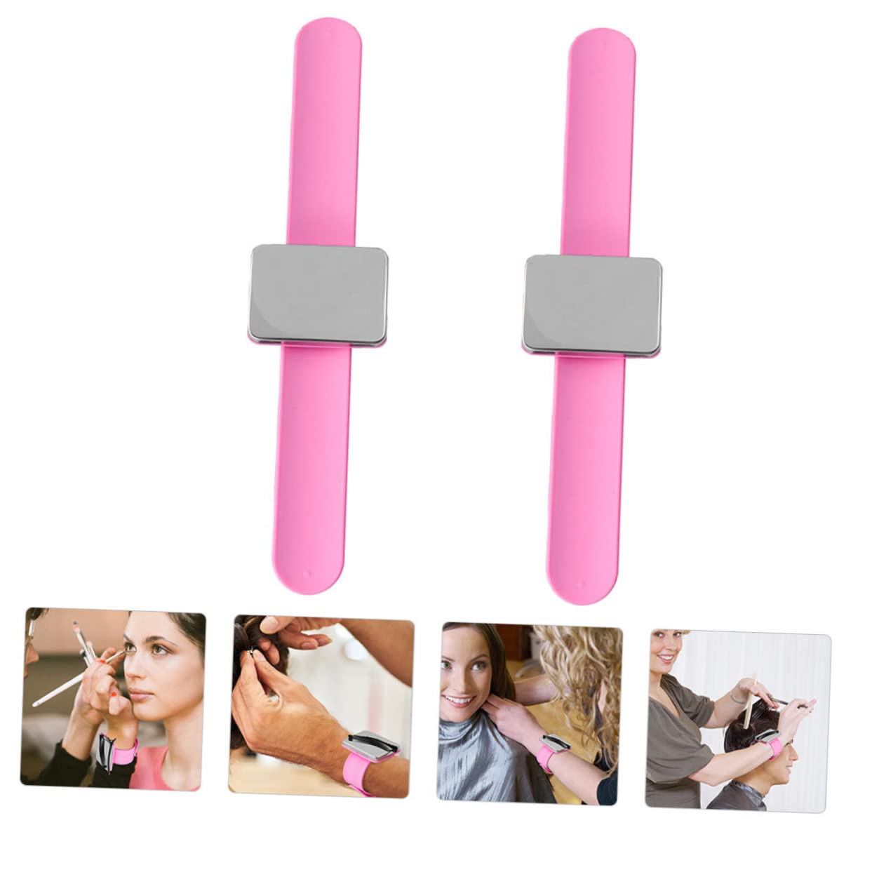 Tofficu 4 Uds Pulsera De Alfiletero Suministros De Peluquería Imán Soporte De Aguja Soporte De Clip Para El Pelo Muñeca Magnética Costura