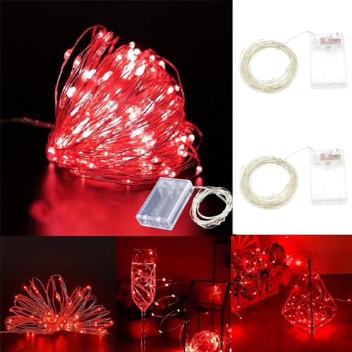 Guirlande lumineuse à piles 50 LED pour décorer sans prise électrique intérieur extérieur