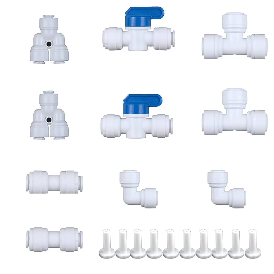 Amazon.com: PureSec 1/4 Water Line Fittings 1/4 Push to