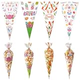 100 Piezas Bolsas Regalo De Pascua Bolsas Conos Chuches Bolsas Transparentes Para Regalos Plastico Vacio Galletas Comida De Huevos Chocolate Conejo Pollitos Pascua Para Dulces Decoracion Celebración