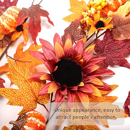 KESYOO Guirlanda de Outono Com Folhas de Plátano E Abóboras