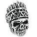 Daesar Homme Bagues Acier Inoxydable Bandes Homme Punk American Indian Crâne Anneau Argent Noir Bagues Taille:66.5