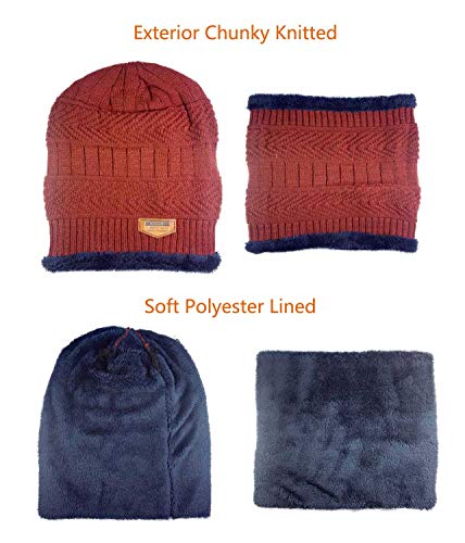 Hindawi Winter Beanie Hat Neck Warmer Scarf And Touch Screen Gloves Set For Women Knit Skull Cap Infinity Circle Scarves Mittens #TOP2