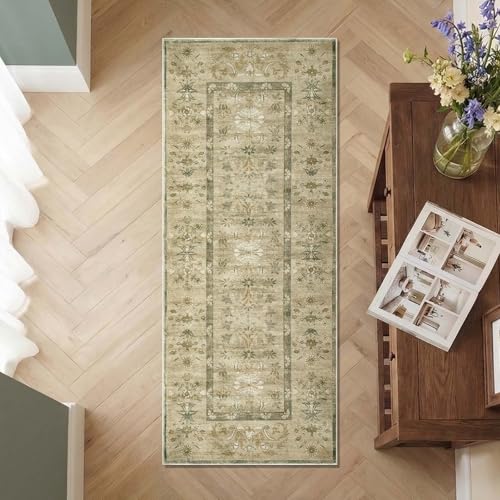 jinchan Tapete Runner 2x5 con Diseño Floral Vintage Lavable miniatura 1
