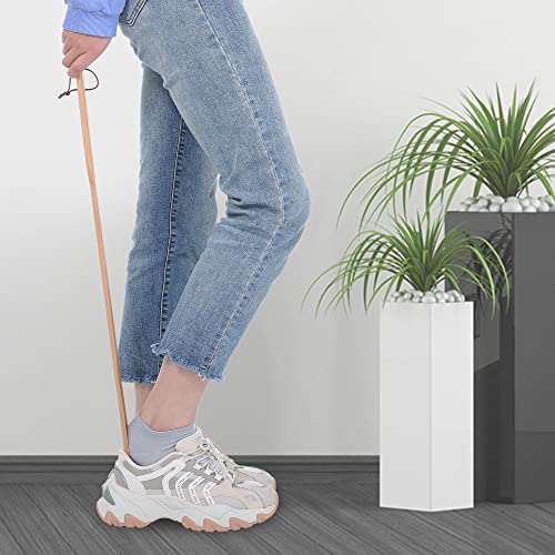 Fanwer Wooden Shoe Horn Long Handle，Shoe Horn Wood For Seniors, Men, Women, Kids,Pregnancy 27.5" #TOP1