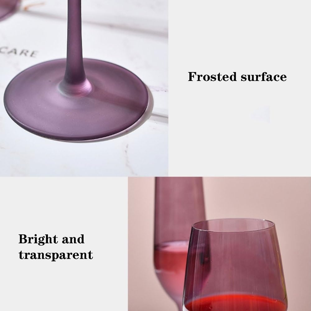 Flûtes à champagne Lot de 6 flûtes à champagne violettes semi-givrées, capacité de 10,15 oz, for la Saint-Valentin et Noël Verres à champagne