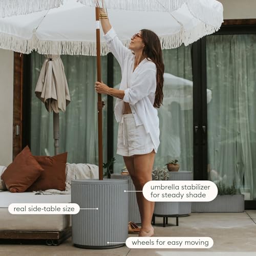 Image of Veradek Umbrella Side Table - Outdoor Patio Table with Umbrella Hole