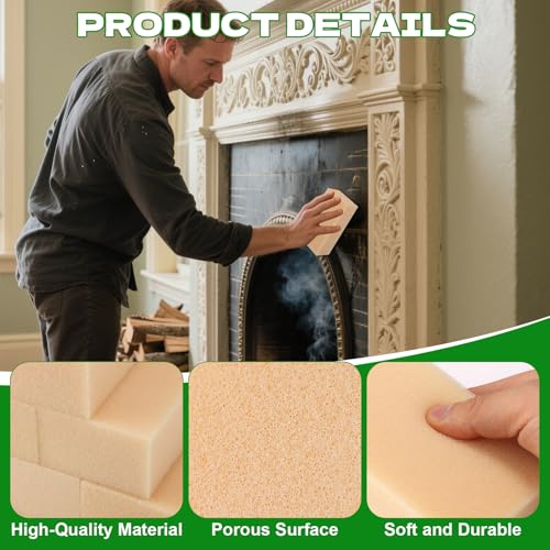 Image of 10 Pcs Reusable Soot Eraser Sponge for Dry Cleaning Soot Eraser Sponge Effective Soot Remover for Pet Hair, Dust, and Dirt on Painted Walls, Books, and Car Interiors
