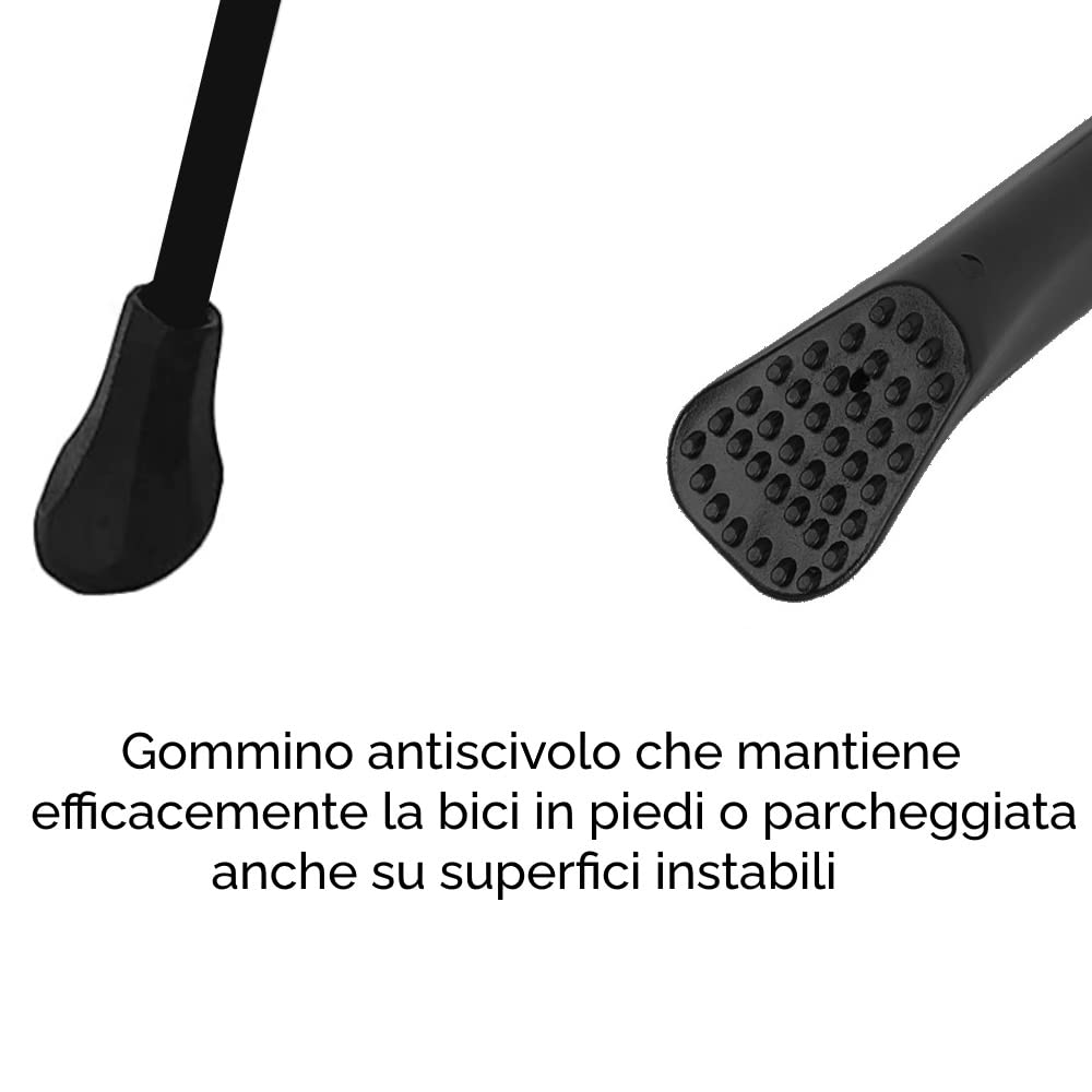 Cavalletto Regolabile in Altezza Bici Supporto Centrale in Alluminio per Bicicletta da 20” a 28'' con Piedino di Gomma Antiscivolo