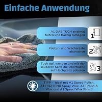 Dr. Wack DAS Tuch Mikrofasertuch 40 x 40 cm - extrem weiches & saugstarkes Reinigungstuch für Auto - 100% fusselfreies Poliertuch - kratzfreie & schonende Autoreinigung - Hochwertige Autopflege – Ansicht 3