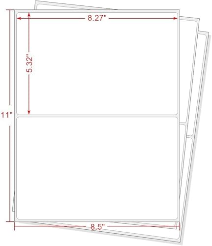 Etiquetas autoadhesivas de dirección de envío de 8.5 x 5.5 pulgadas para impresora láser e inyección de tinta, esquina redondeada (5000 hojas, 10000