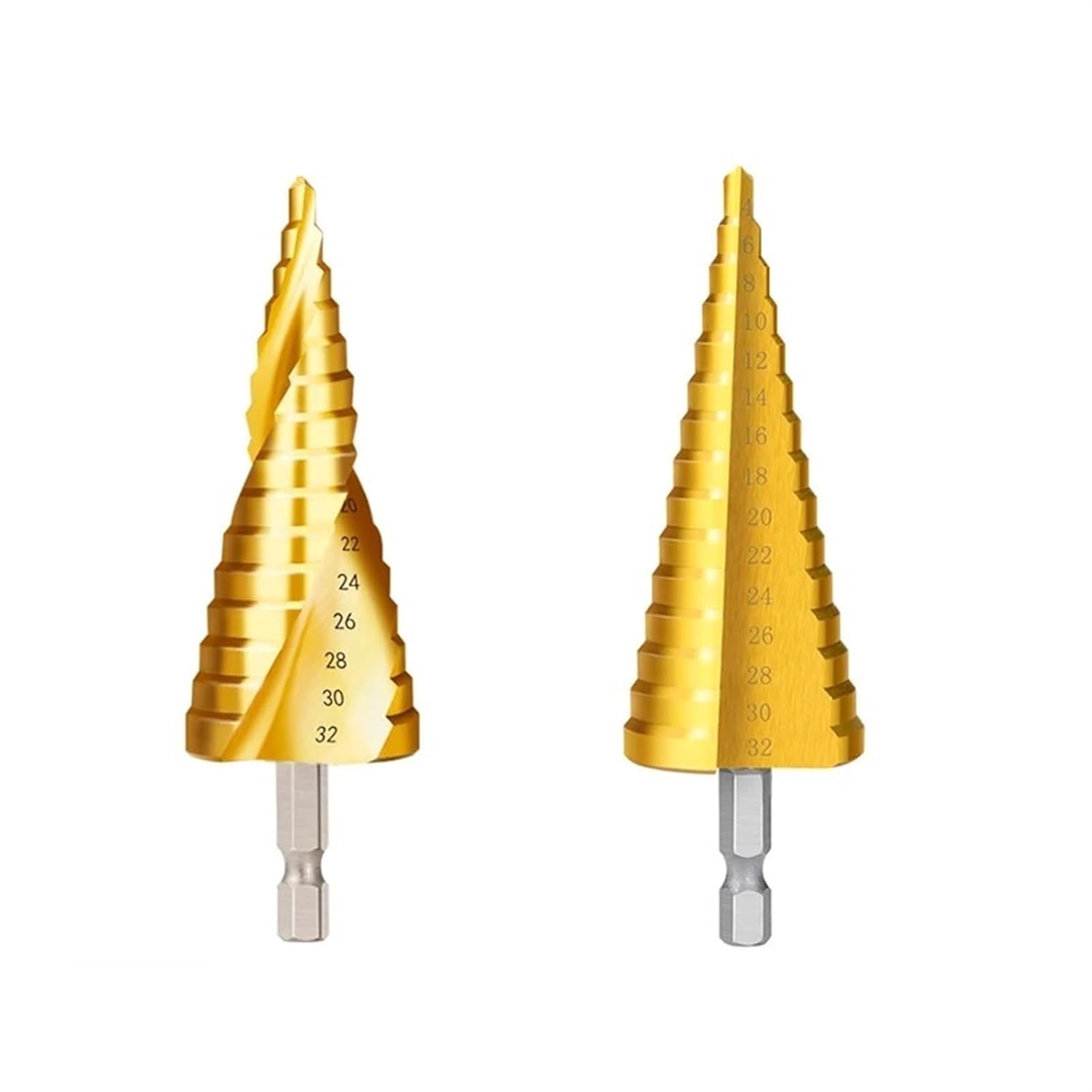 Step Drill Bit Hex Shank 5/9/11 Steps Core Drill Bit for Wood/Metal Drilling Hole Cutter Cone Drill 1Pcs(4-32 Straight)