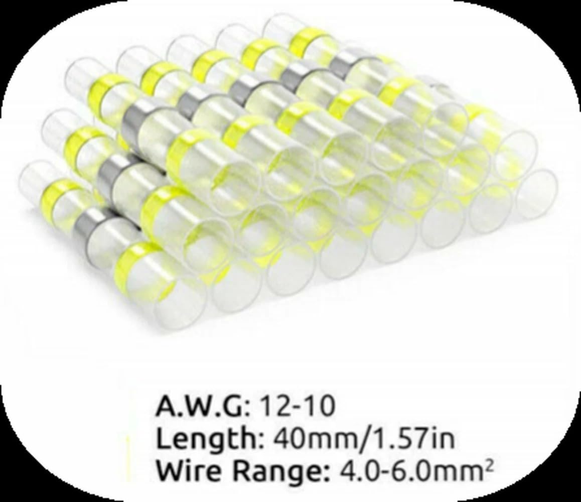 100 Pcs of RED Heat Shrink Butt Wire Crimp CONNECTORS Electrical TERMINALS